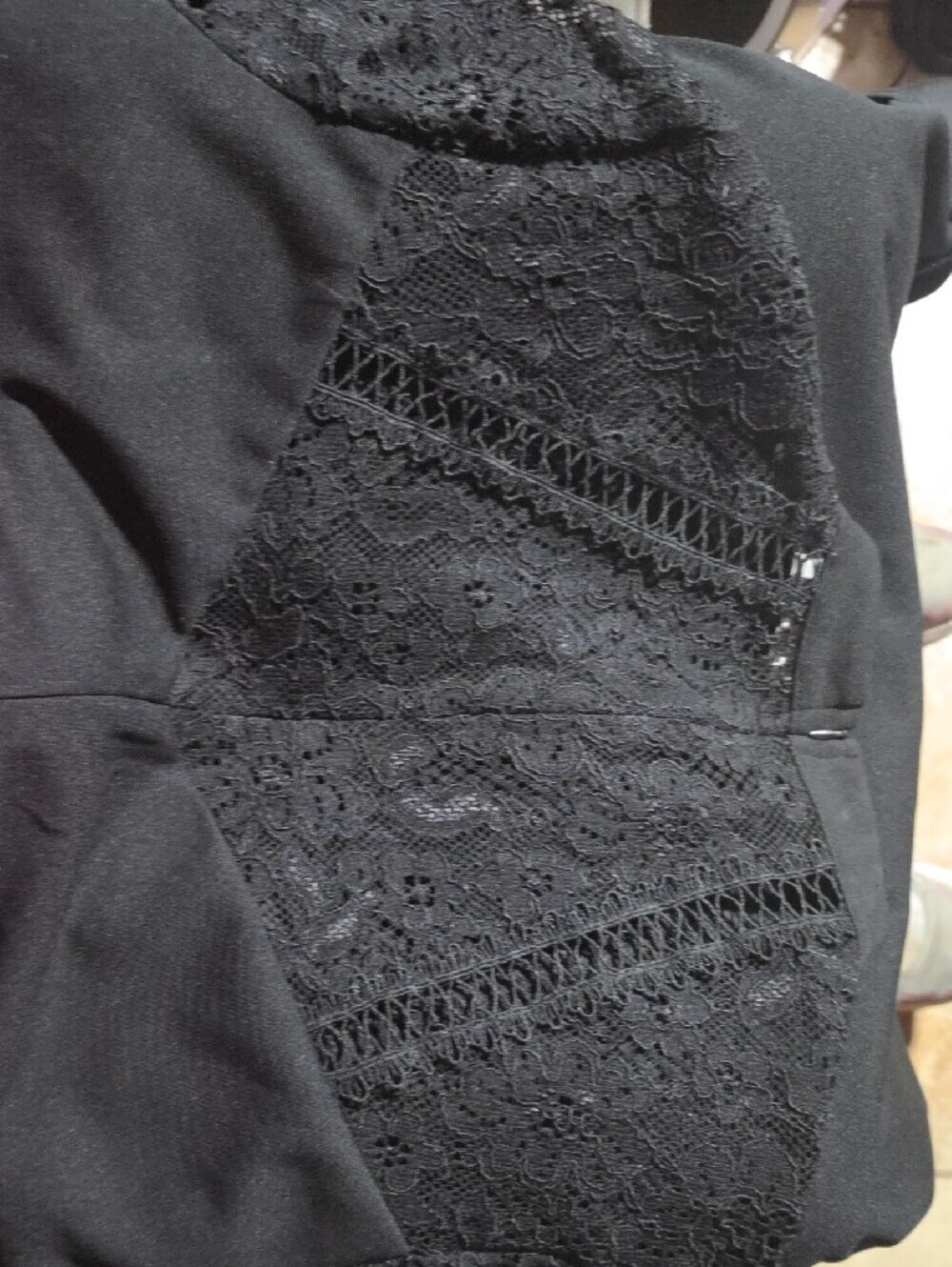 ASOS Black Lace-Panel High Neck Mini Dress NWOT Size 16 image 5